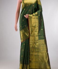 Bottle Green Kanchipuram Silk Saree