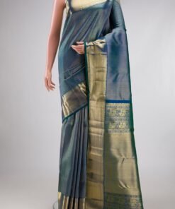 Peacock Blue Dual Tone Kanchipuram Silk Saree