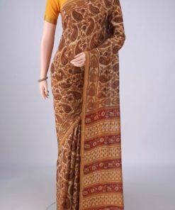 Mustard Chanderi Cotton Saree