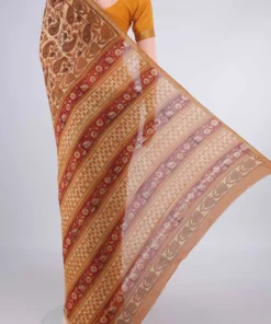 Alternative view of Mustard Chanderi Cotton Saree