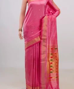 Pure Silk Pink Paithani Saree