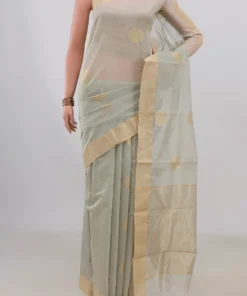 Grey Chanderi Cotton Saree