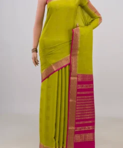 Green Mysore Crepe Saree Special
