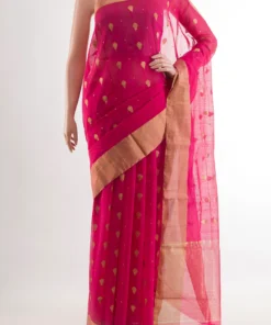 Pink Chanderi Silk Cotton Saree