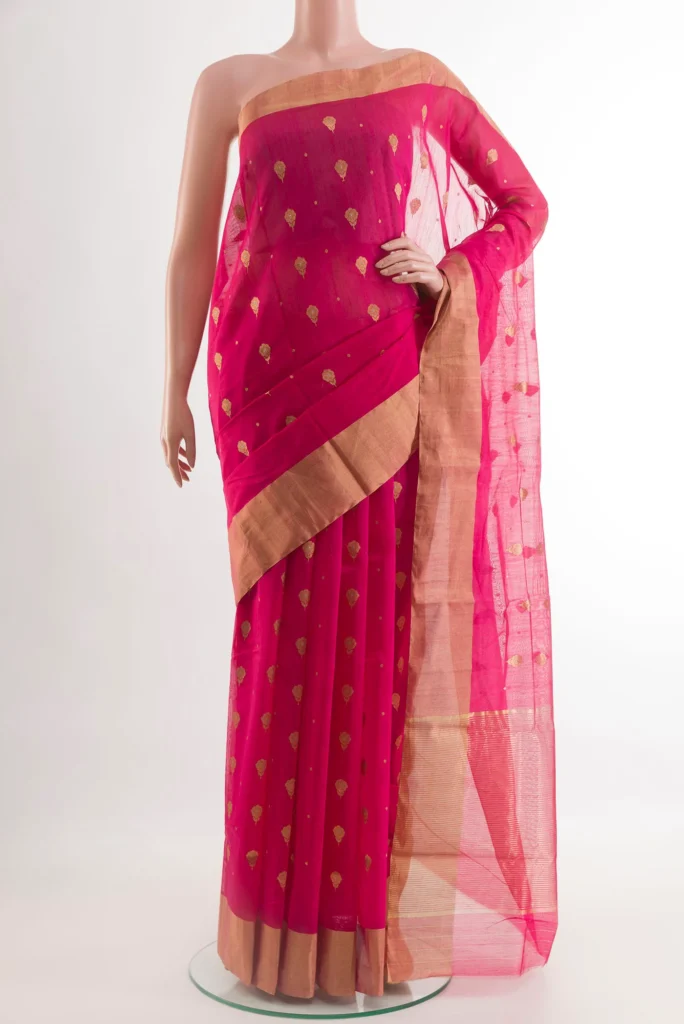 Pink Chanderi Silk Cotton Saree