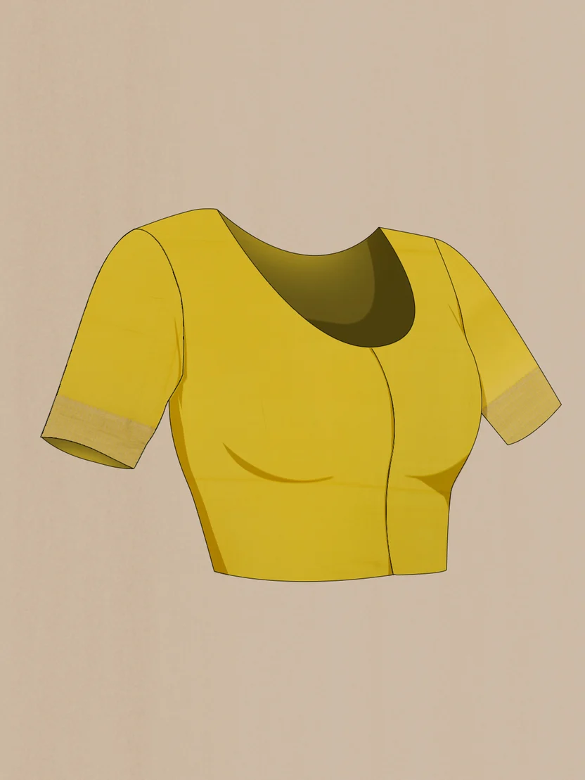 Yellow Mysore Crepe Saree - Image 2