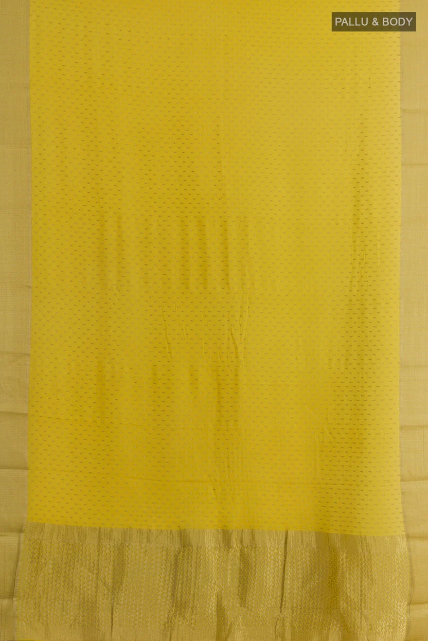 Yellow Mysore Crepe Saree - Image 3