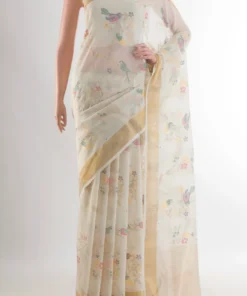 Pure Silk Pure Zari White Uppada Cotton Saree