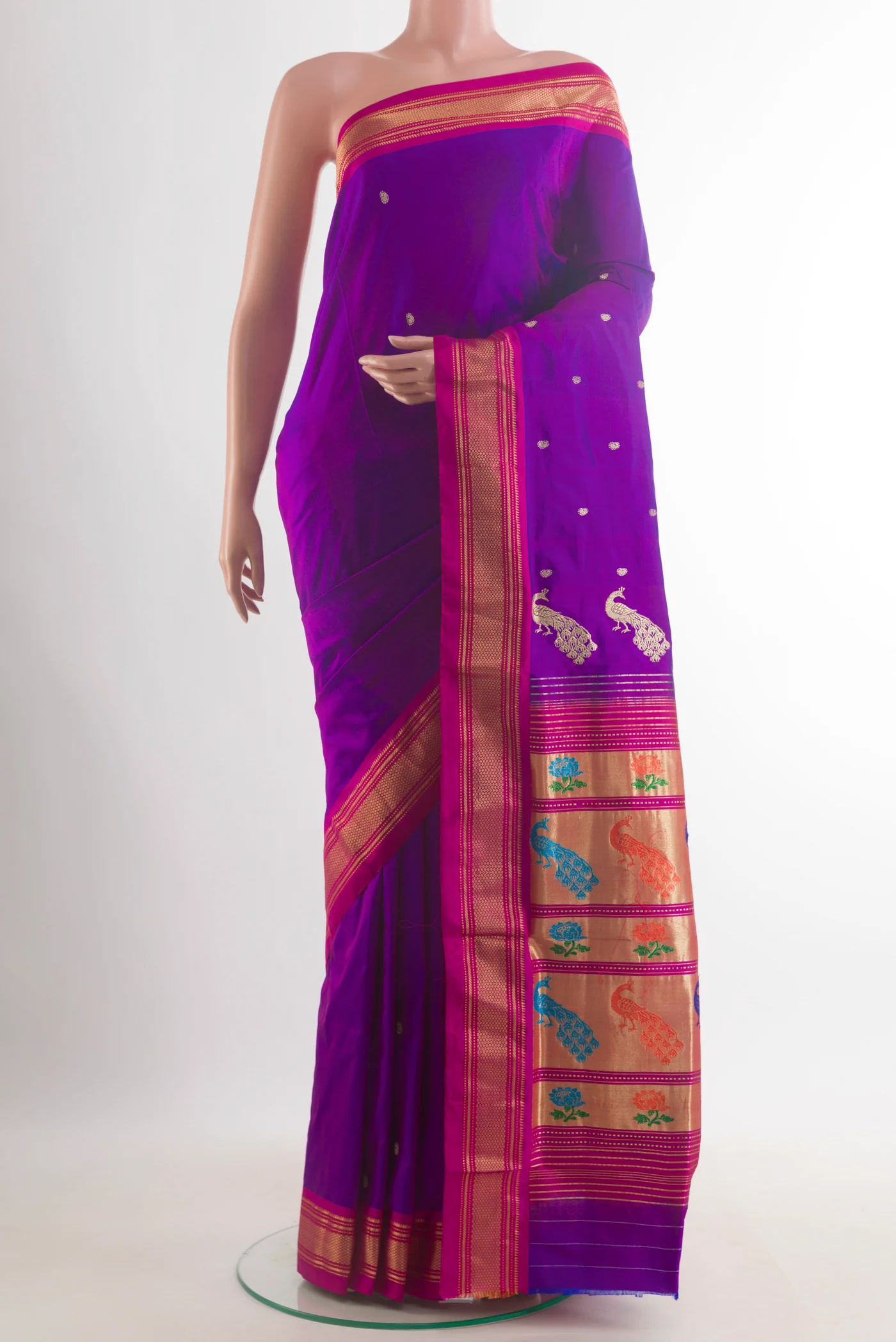 Pure Silk Purple Paithani Saree