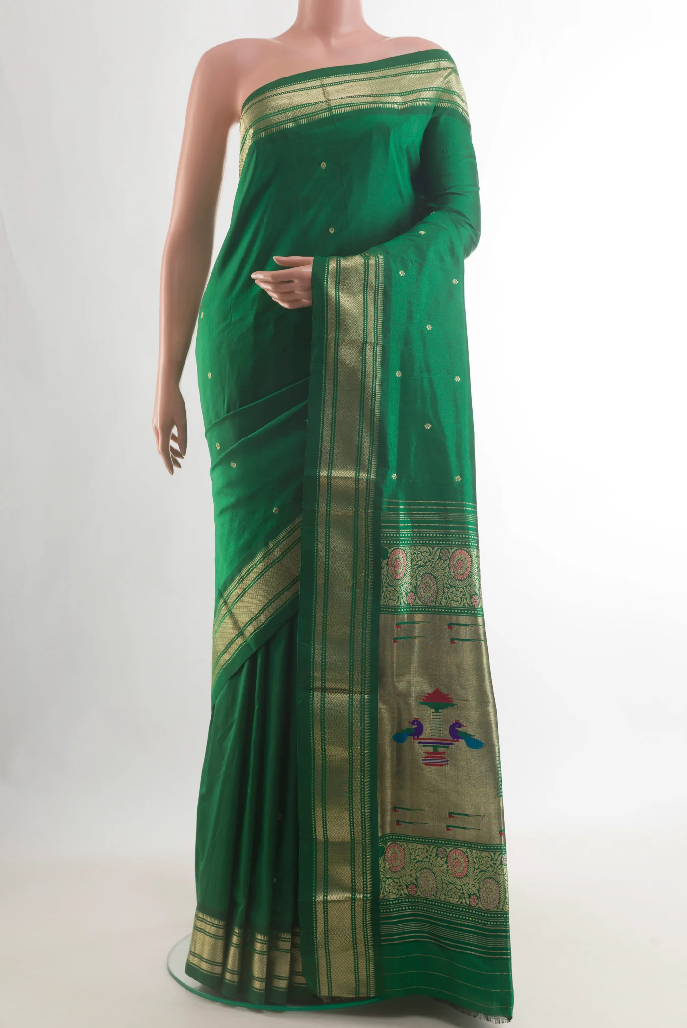 Pure Silk Green Paithani Saree
