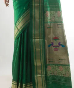 Alternative view of Pure Silk Green Paithani Saree