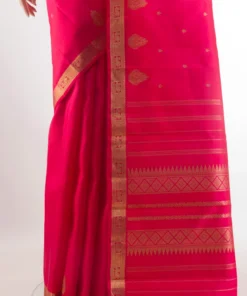 Alternative view of Pure Silk Pure Zari Pink Kanchipuram Saree