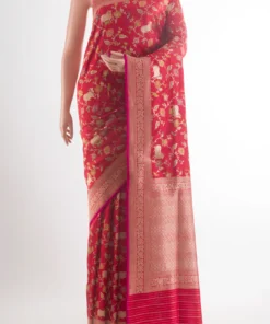 Pure Silk Red Banarasi Saree