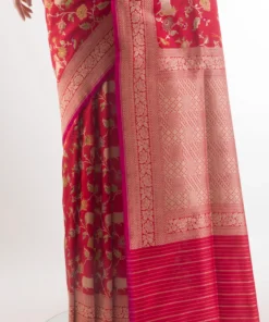Alternative view of Pure Silk Red Banarasi Saree