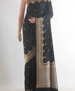Pure Silk Black Banarasi Saree