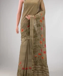 Dark Beige Mysore Georgette Saree