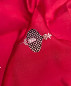 Alternative view of Deep Red Banarasi Silk Saree