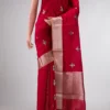 Deep Red Banarasi Silk Saree