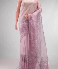 Lavender Organza Silk Saree