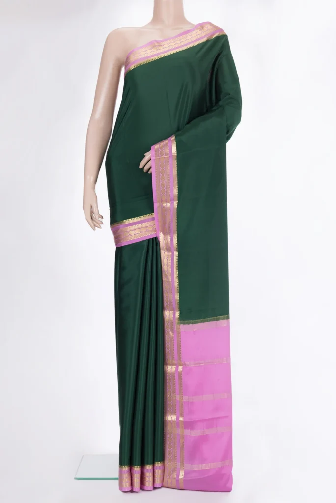 Bottle Green Mysore Crepe Saree