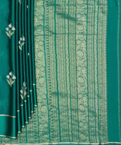 Alternative view of Green Mysore Crepe Saree