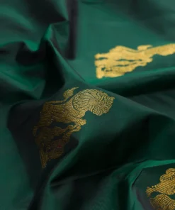 Alternative view of Pure Silk Bottle Green Dual Tone Kanchipuram Saree