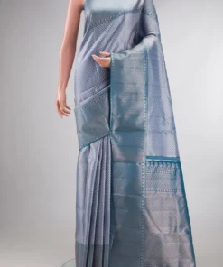 Light Blue Kanchipuram Tissue Saree