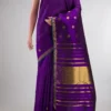 Pure Silk Pure Zari Violet Kanchipuram Saree