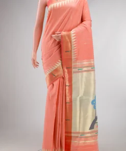 Peach Paithani Cotton Saree