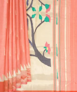 Alternative view of Peach Paithani Cotton Saree