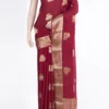 Maroon Mysore Crepe Saree