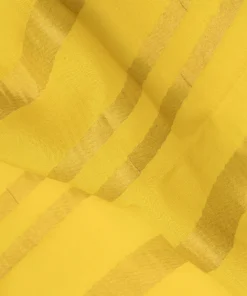 Alternative view of Lemon Yellow Mysore Crepe Saree