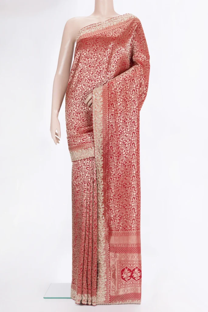 Red Blended Banarasi Silk Saree