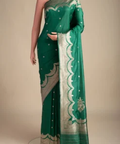 Alternative view of Vibhushita-Green Banarasi Silk Saree